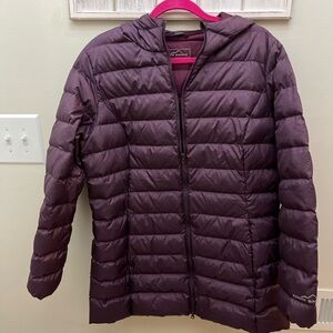 Eddie Bauer Women’s Deep Purple Puffer Jacket, NWOT, Size  L